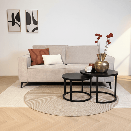 2-zits losse dikke rugkussens grijs chenille Yara