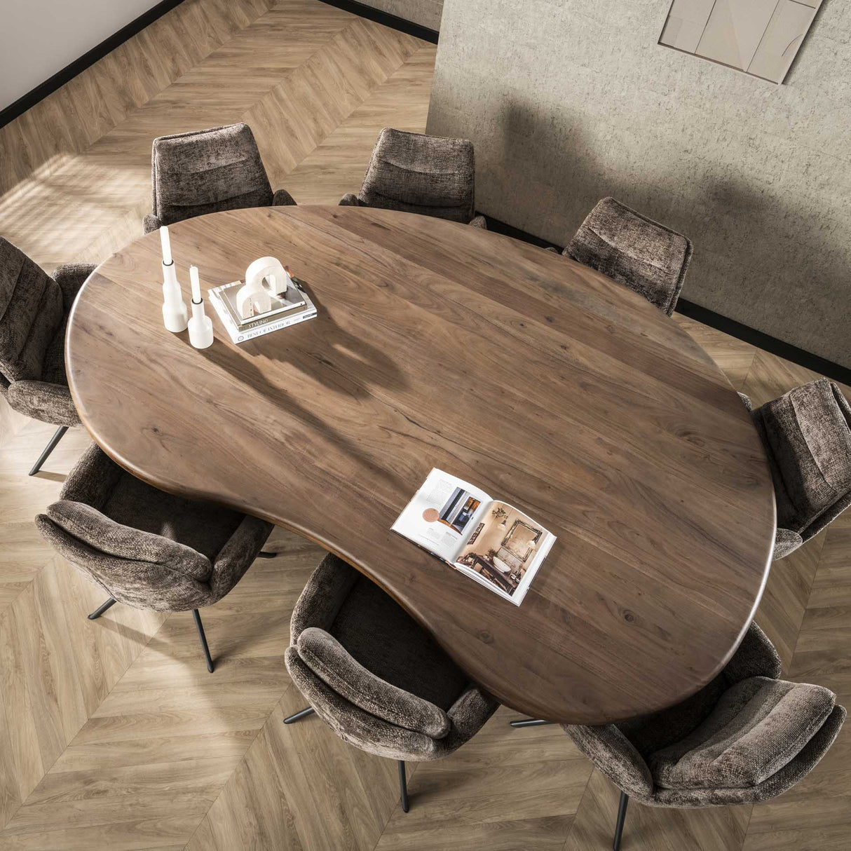 Økologisk formet Spisebord Alo Acacia Træ Brun 240x160 cm