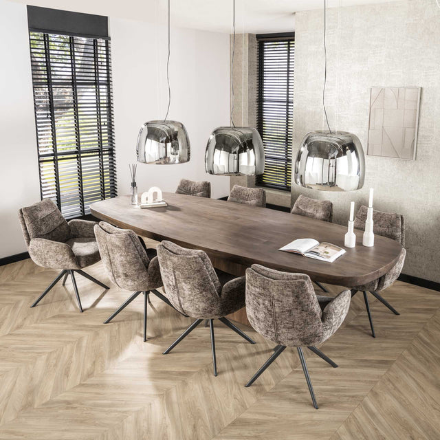 Eettafels - Deens Ovale Eettafel Alo Acaciahout Bruin 300x120 cm - Dimehouse