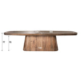 Eettafels - Deens Ovale Eettafel Alo Acaciahout Bruin 300x120 cm - Dimehouse