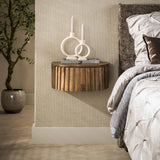 Nachtkastjes-Nachtkastje Ridge zwevend Zand 1 lade 40 x 35 x 17 cm-Dimehouse