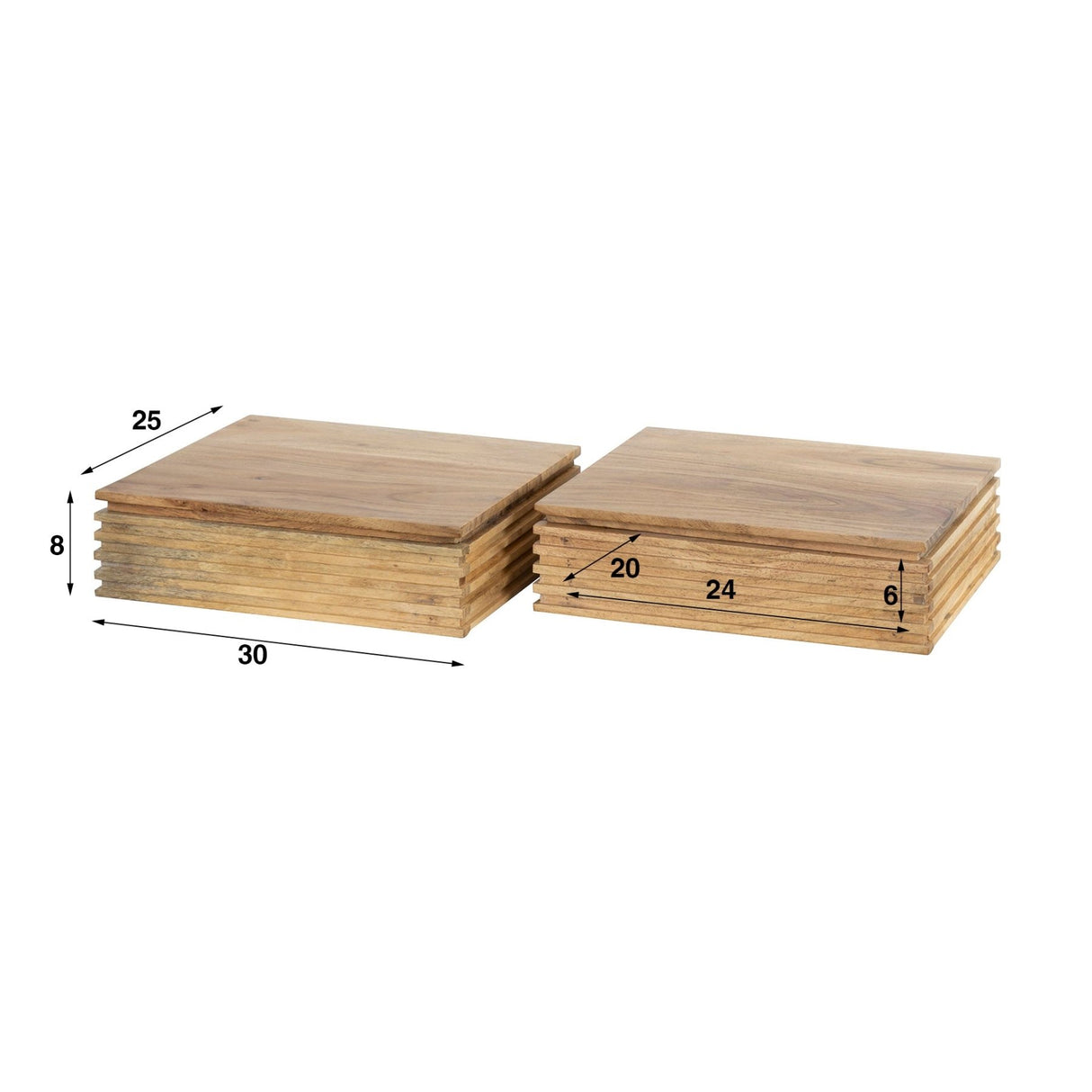 Avela XS Natbord 1 skuffe massiv akacie sæt af 2 