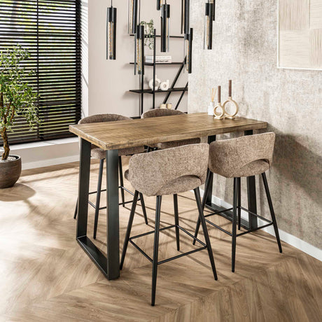 Bartafels - Industriële Bartafel Mangohout Wyatt Blank 135x70 cm - Dimehouse