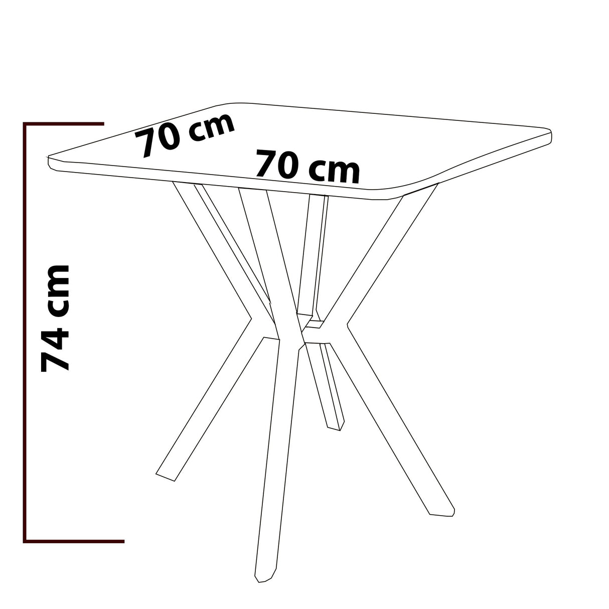 Elma spisebord hvid 70 x 70 cm Melaminbelagt træ