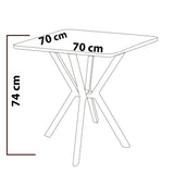 Elma spisebord hvid 70 x 70 cm Melaminbelagt træ