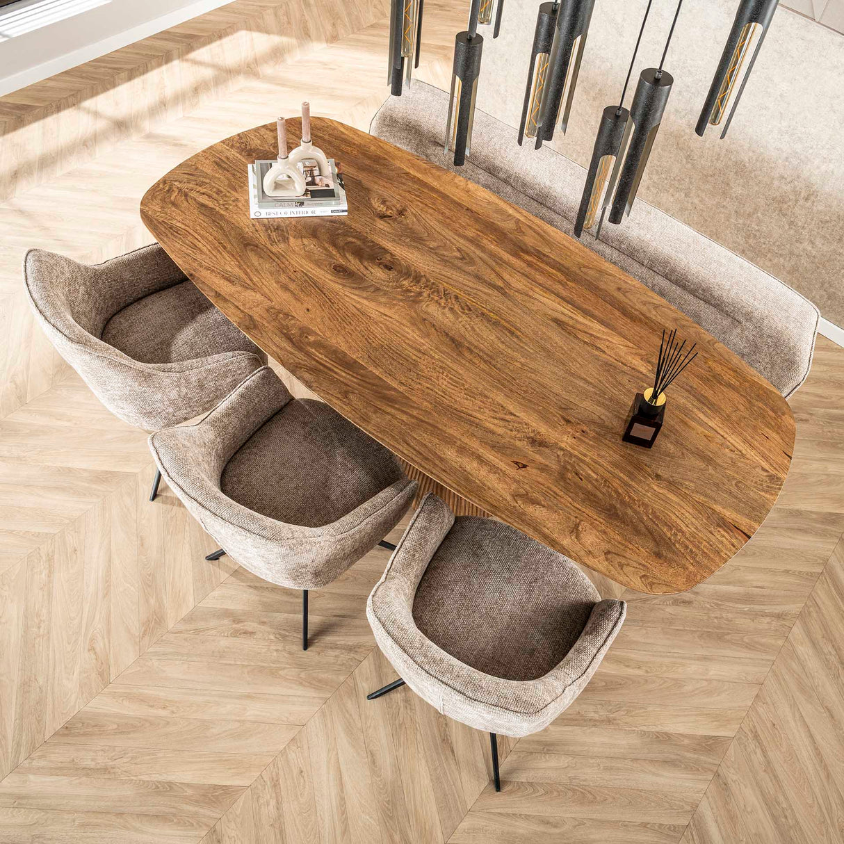 Eettafel Sable 215 cm - Mangohout Zand