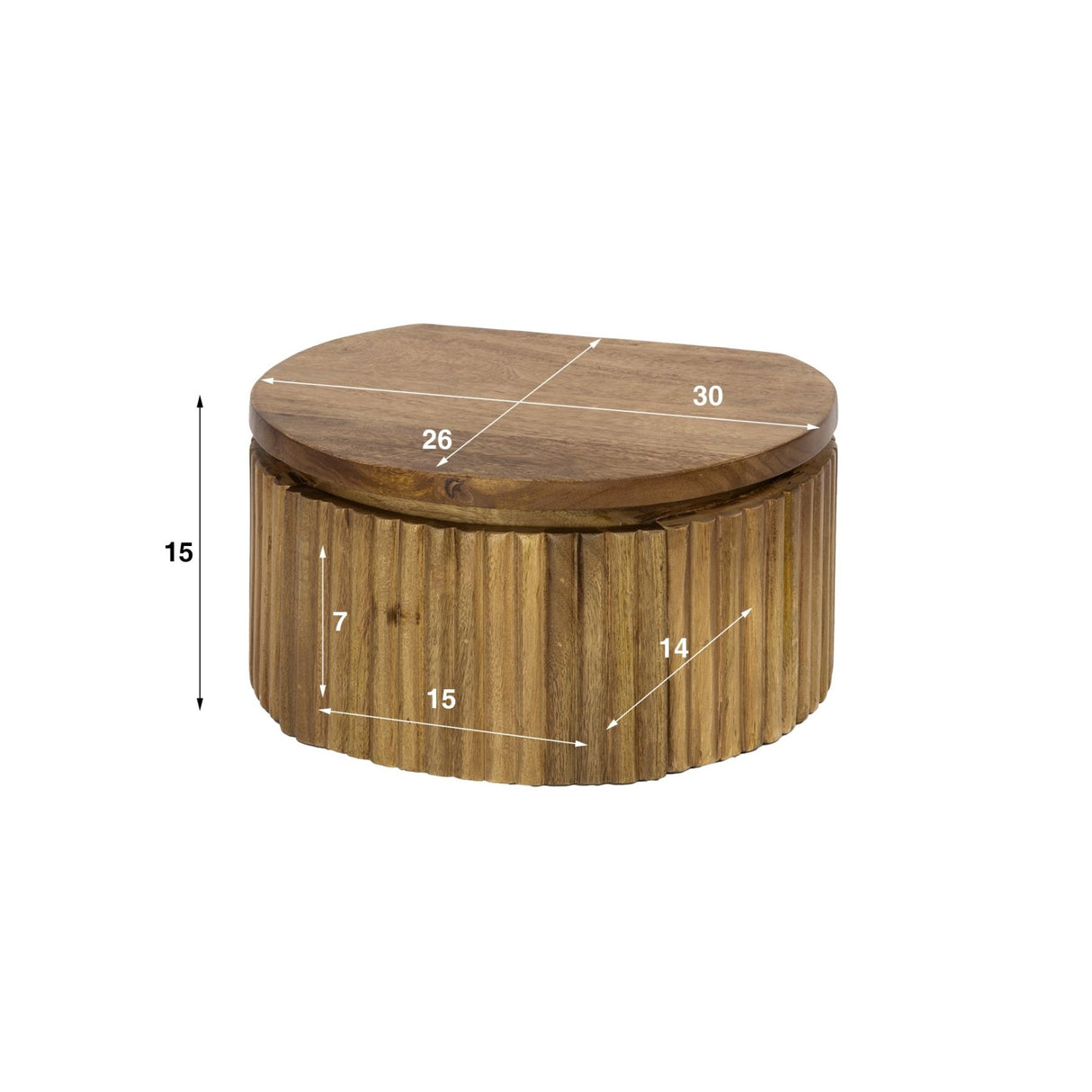 Flydende natbord Curve rundt 1-skuffe mangohout sand 