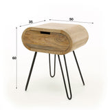 Sengebord Jasmine DH Interiør Mango LxBxH 56x41x30 Mangotræ Hvid fotostørrelsesangivelse