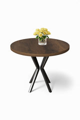 Agnes spisebord barok sort oval 90 cm Melaminbelagt trækomposit