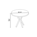Agnes spisebord barok sort oval 90 cm Melaminbelagt trækomposit