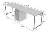 Bureaus - Studie bureau Twin Study Desk Melamine Atlantic Pine 240x60 Atlantic Pine Black - Dimehouse