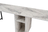 Bureaus - Twin Study Desk Studie Bureau Freesia Marble Black 240x60 cm Melamine - Dimehouse