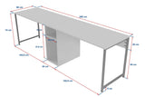 Bureaus - Studiebureau Twin Travertin Goud 240x60 cm Melamine - Dimehouse
