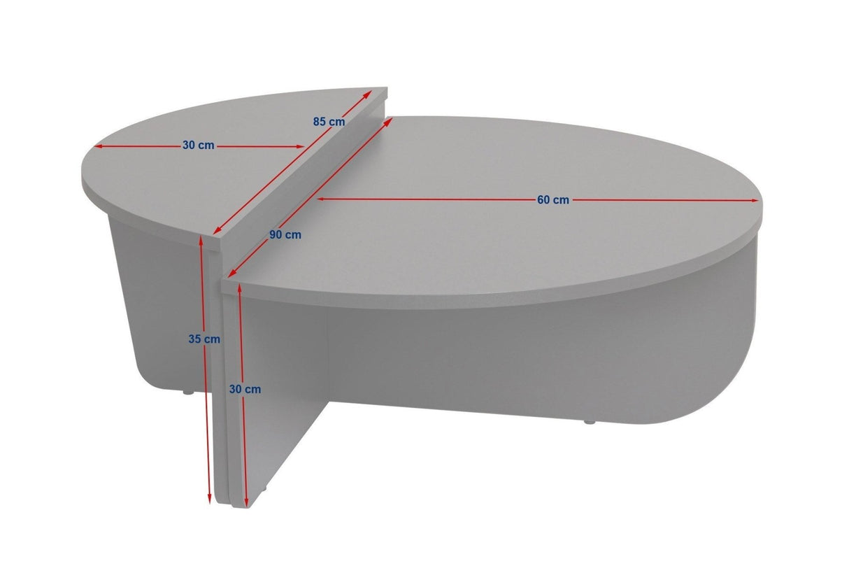 Ronde Salontafel Grijs Getrapt Melamine 90 cm Orin