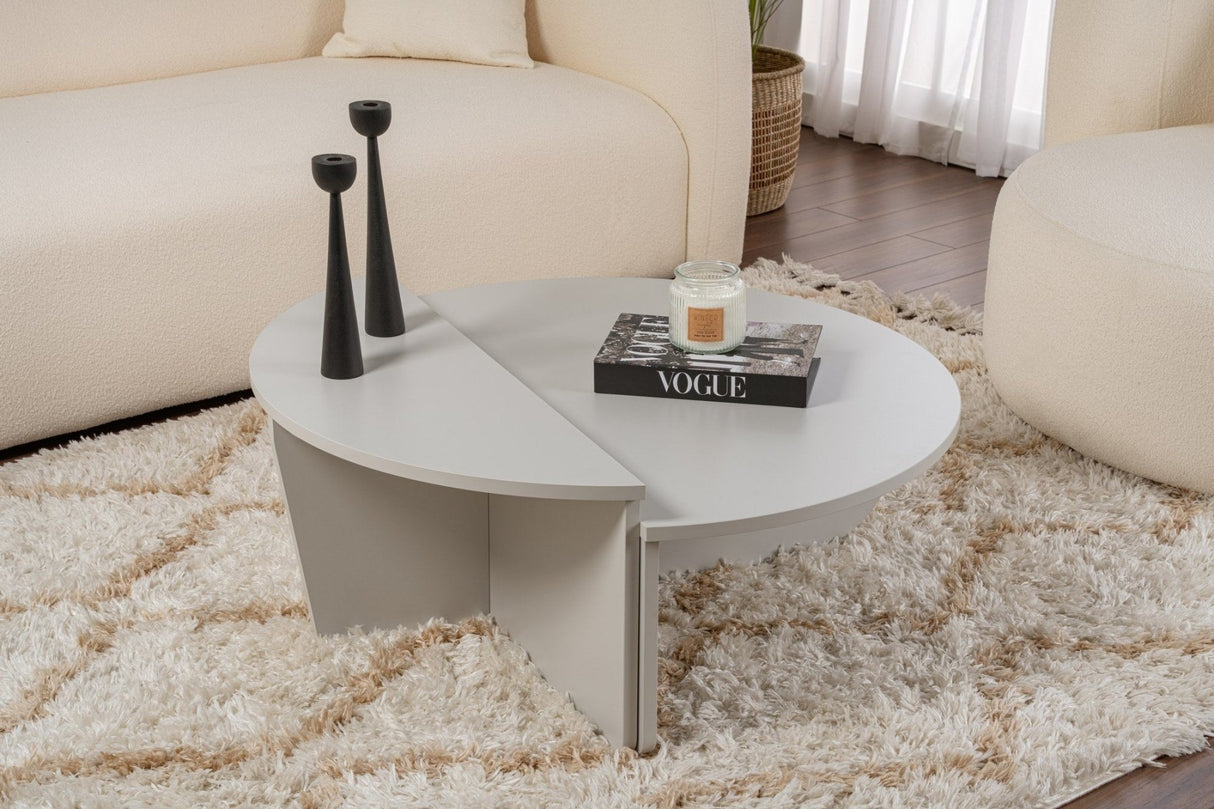 Ronde Salontafel Grijs Getrapt Melamine 90 cm Orin