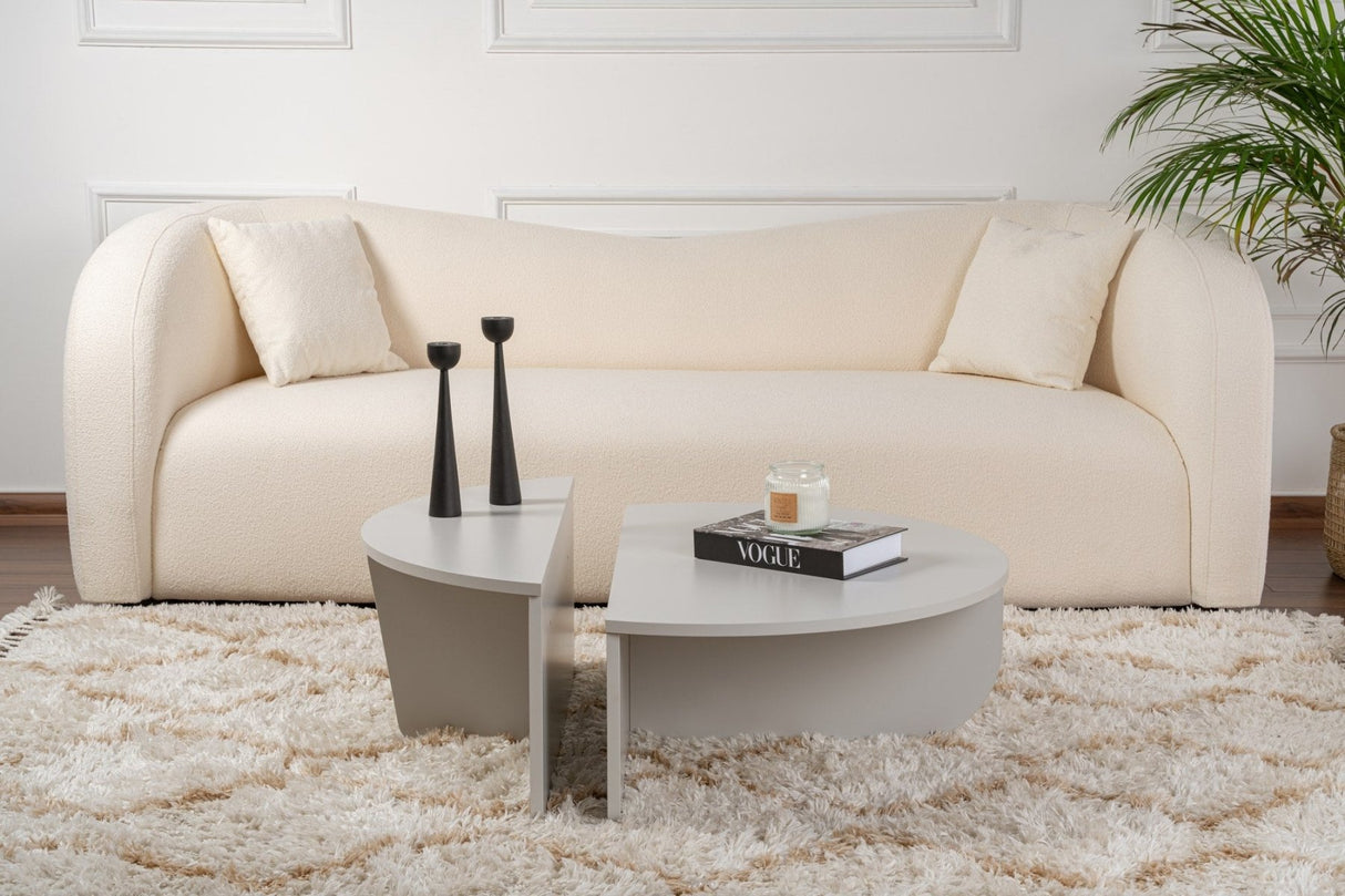 Ronde Salontafel Grijs Getrapt Melamine 90 cm Orin