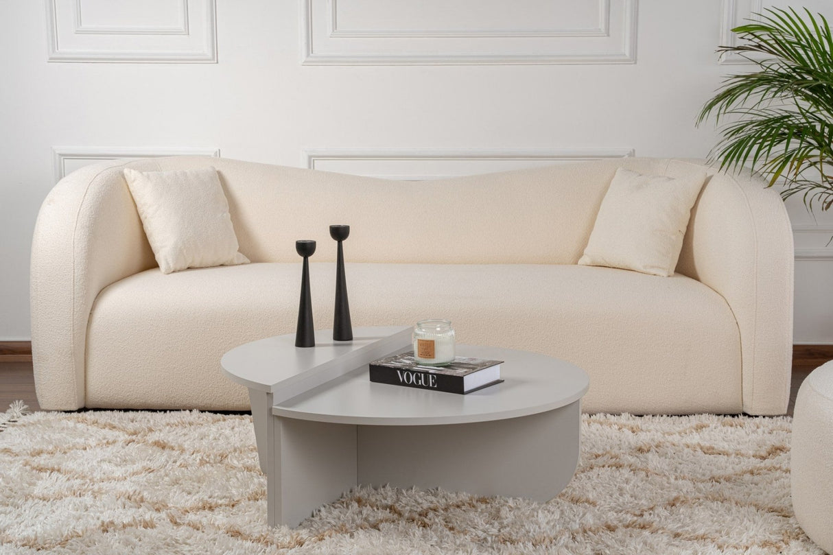 Ronde Salontafel Grijs Getrapt Melamine 90 cm Orin