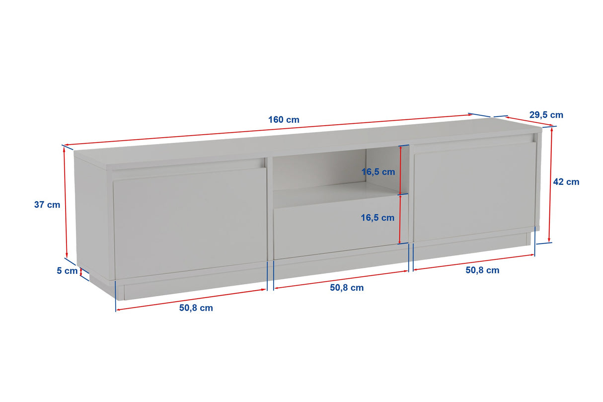 TV Meubel Zwart Melamine Flare 42x160x29,5 cm