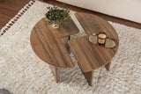 Ronde Salontafel Moari Walnoot Melamine 90 cm