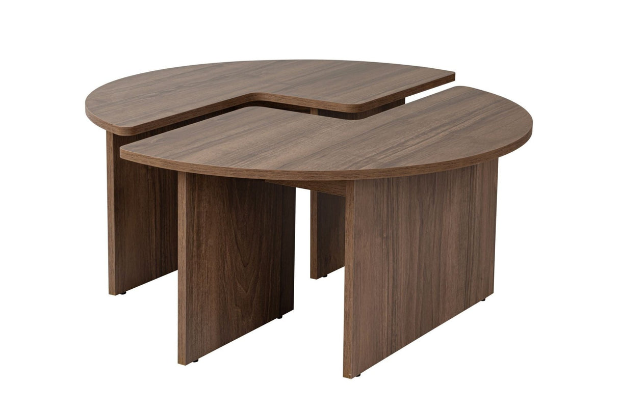 Ronde Salontafel Moari Walnoot Melamine 90 cm