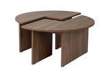 Ronde Salontafel Moari Walnoot Melamine 90 cm