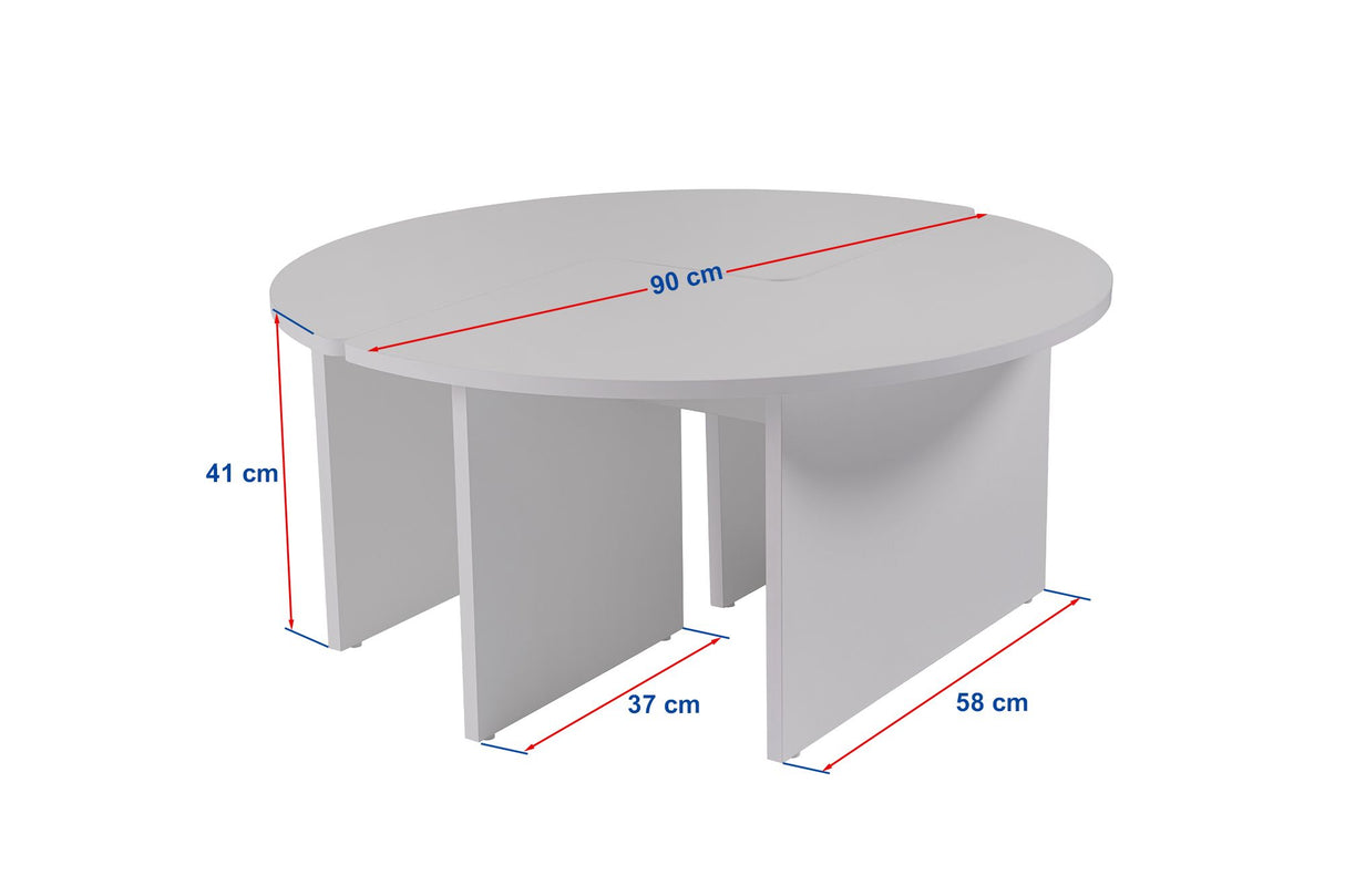 Ronde Salontafel Moari Walnoot Melamine 90 cm
