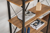 Industriële Boekenkast Ely Atlantisch Dennenhout Melamine - Zwart Frame - 180x90 cm
