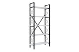 Industriële Boekenkast Ely Wit Hout Melamine - Zwart Frame - 180x90 cm