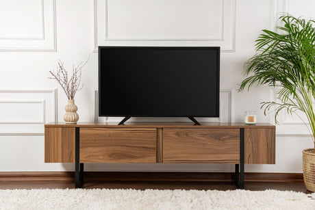 TV møbel Serenity Valnød Sort 180x29,5x50 cm Valnød Sort Melamin