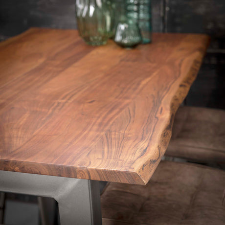 Bartafels - Industriële Bartafel Aberdeen Acaciahout Boomstamvorm 147x80 - Dimehouse