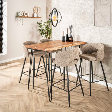 Bartafels - Industriële Bartafel Acaciahout Elin 130 cm - Dimehouse