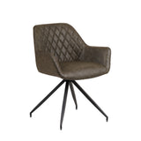 Spisestuestol Gian Dimehouse Grøn LxBxH 73x65x50 Kunstlæder Hvid foto diagonalt set forfra