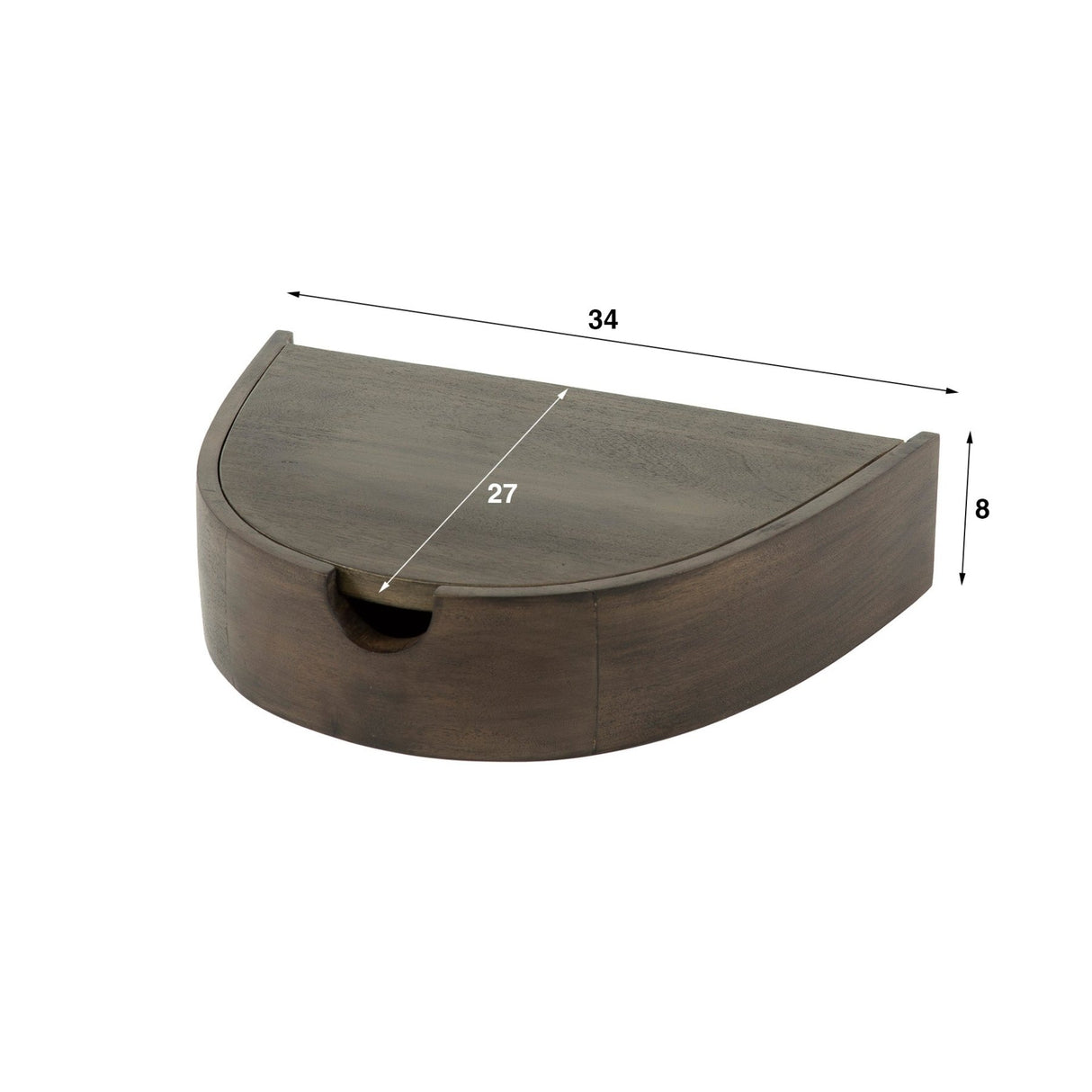 Zwevende Halfronde Nachtkastjes Set 2 – Acacia