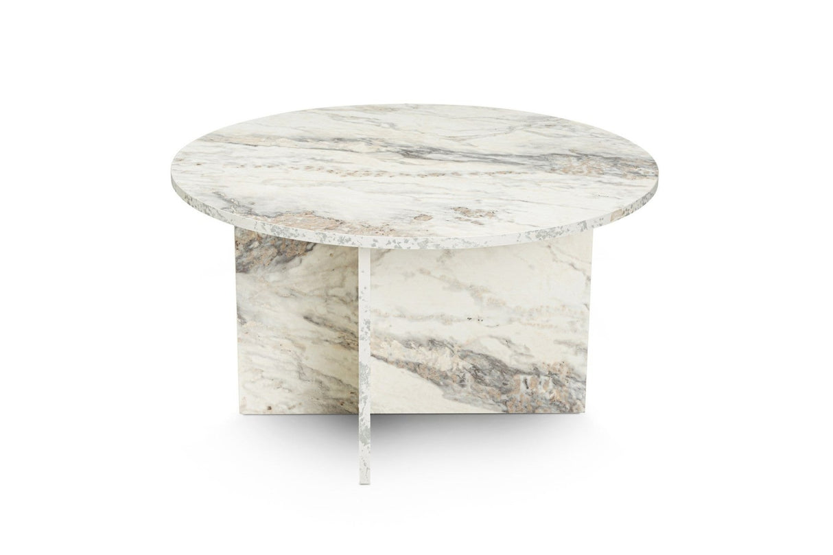 Rundt Sofabord Armo Marmorlook 80 cm 