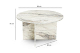 Rundt Sofabord Armo Marmorlook 80 cm 