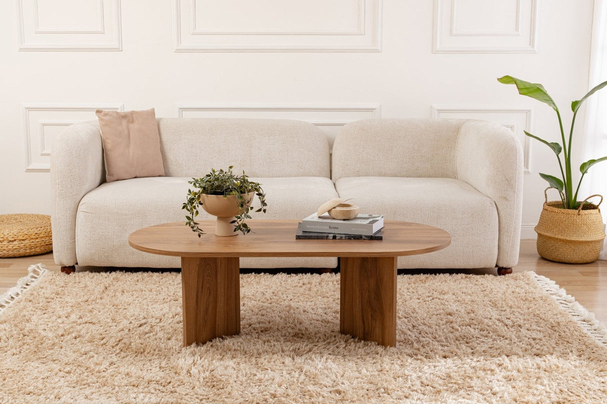 Ovale Salontafel Houtlook - 120x60