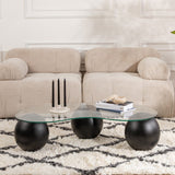 Sofabord Nyreform Organisk - Glas - Sort Ramme 120x70 cm 