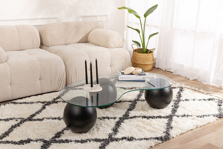 Sofabord Nyreform Organisk - Glas - Sort Ramme 120x70 cm 