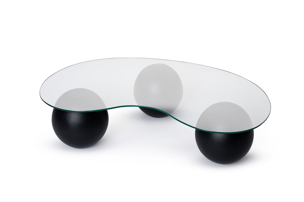 Sofabord Nyreform Organisk - Glas - Sort Ramme 120x70 cm 