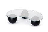 Sofabord Nyreform Organisk - Glas - Sort Ramme 120x70 cm 