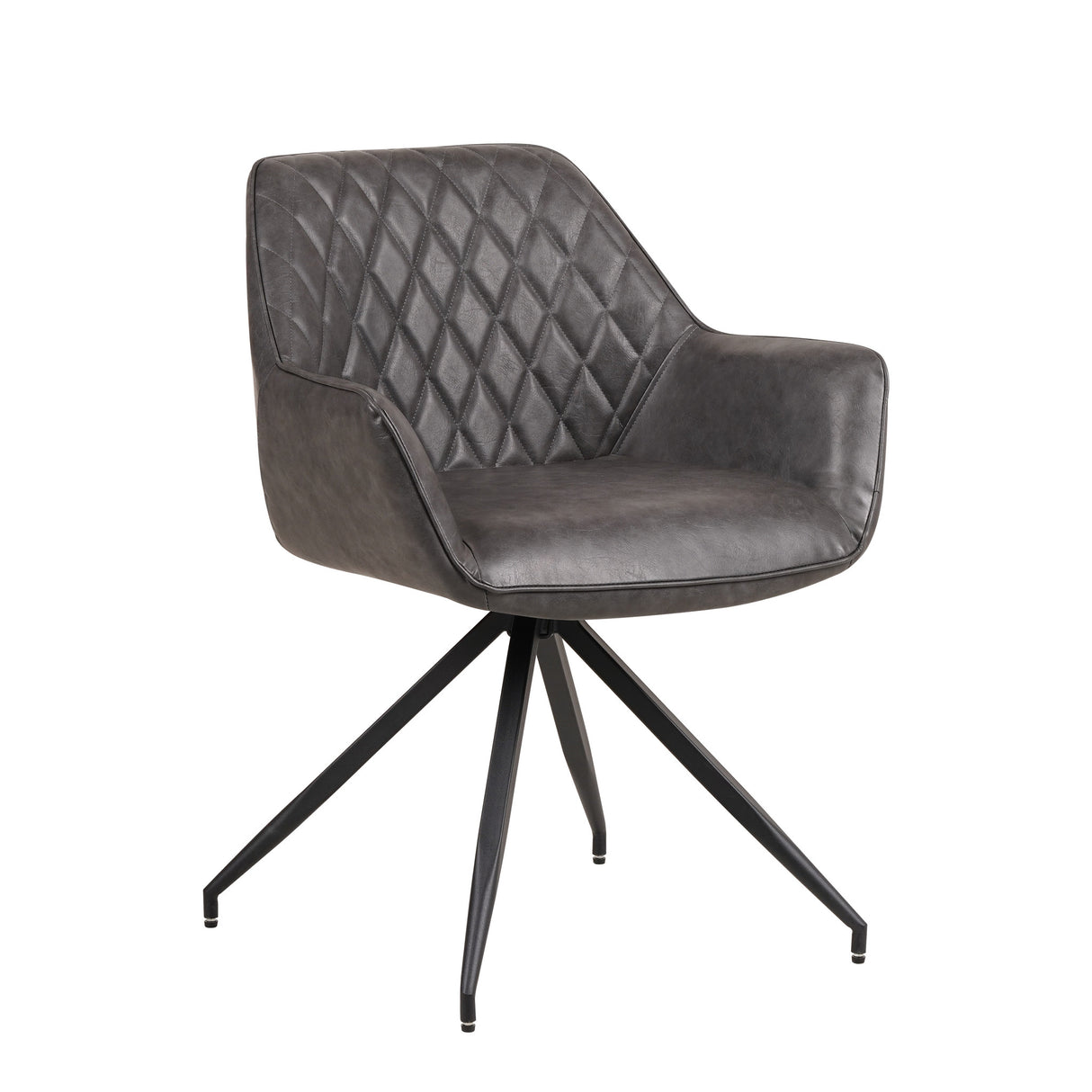 Spisestuestol Gian Dimehouse Antracit LxBxH 73x65x50 Kunstlæder Hvid foto diagonalt set forfra