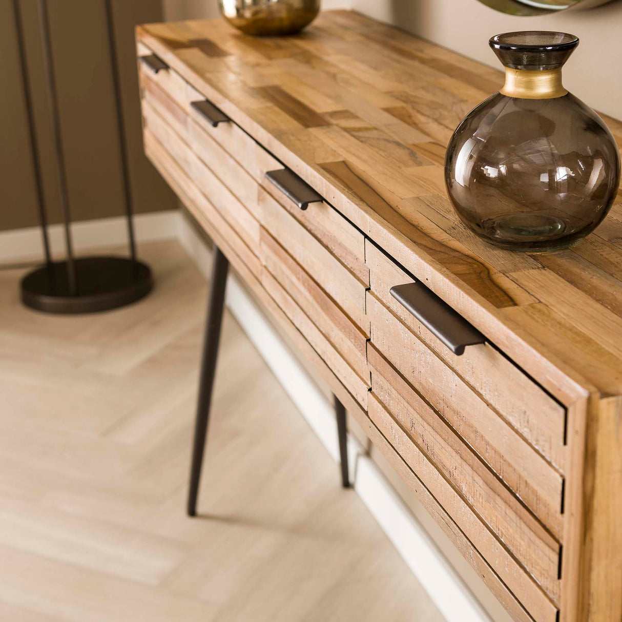 Bosco Haltafel Massief Teak Verweerd 120x30x76 cm