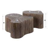 Salontafels - Salontafel set van 2 Myla Organische vorm Teakhout Bruin - Japandi - Dimehouse