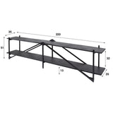 TV Meubels - TV Meubel Loek Grijs Metaal 220 cm - Dimehouse