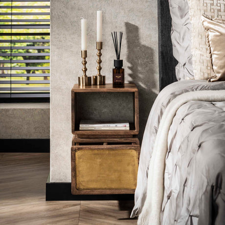 Solano natbord 1 skuffe Massiv mango sand 