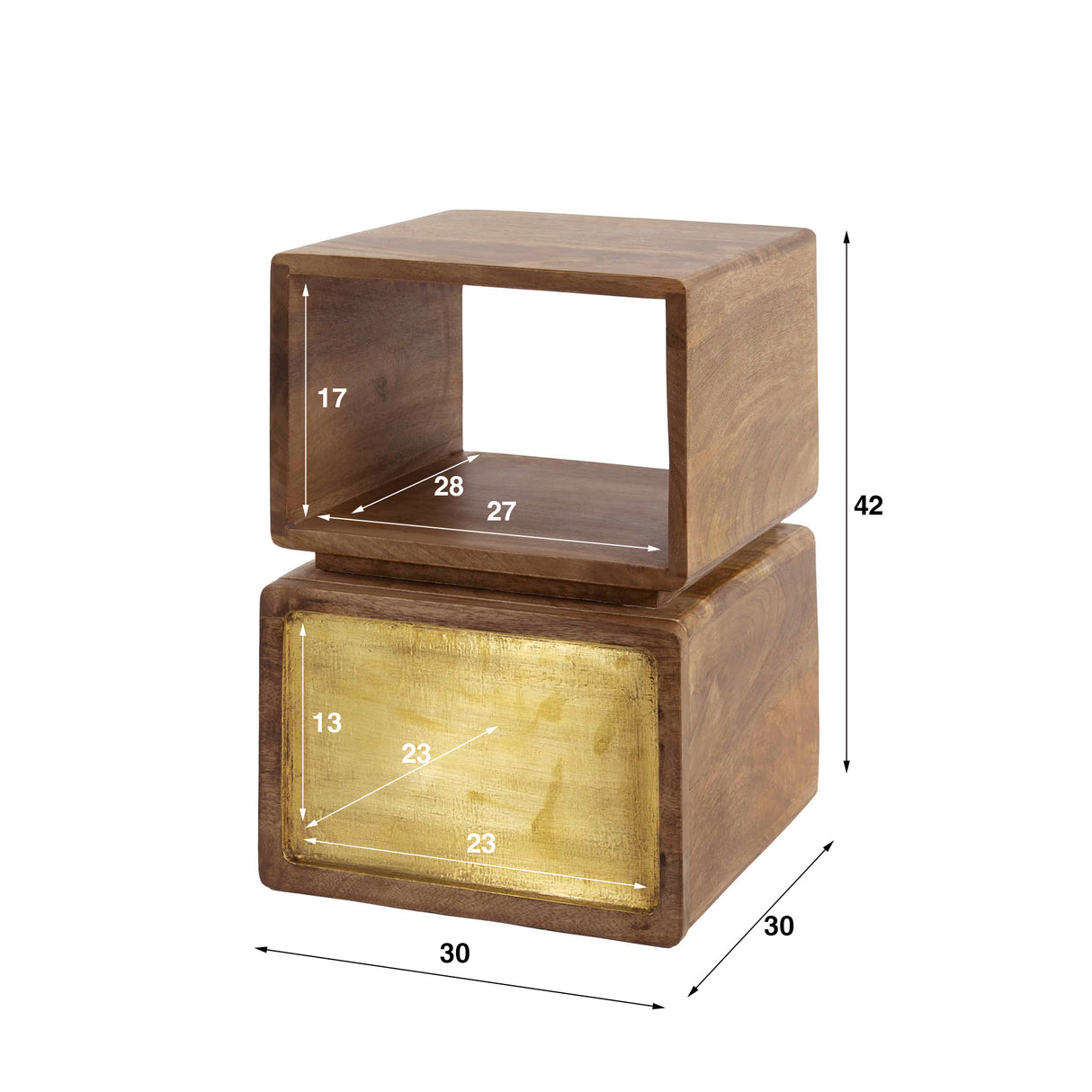 Solano natbord 1 skuffe Massiv mango sand 
