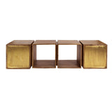 Hangend Dressoir Maceo - Mangohout Zand met Brass Accent 169 cm