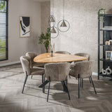Driehoekige eettafel van massief acaciahout 135 cm
