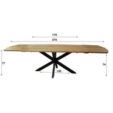Udtrækkeligt Spisebord Mack Dansk Oval Akacietræ 175-275x90 cm