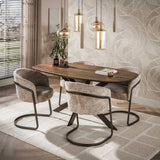 Eettafels - Deens ovale eettafel walnoot bruin massief acaciahout Tavon 180x95 cm - Dimehouse